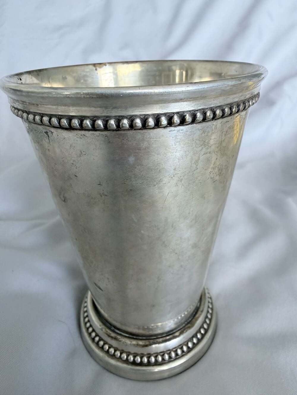 Unbranded Beaded Silver Plated Mint Julep Cup Tumbler